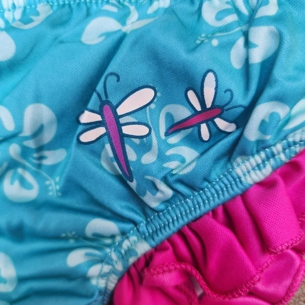 NWT Swim School Girl Level 1 Reusable Swim Diaper 6 Months 13-18 lbs. Blue Pink